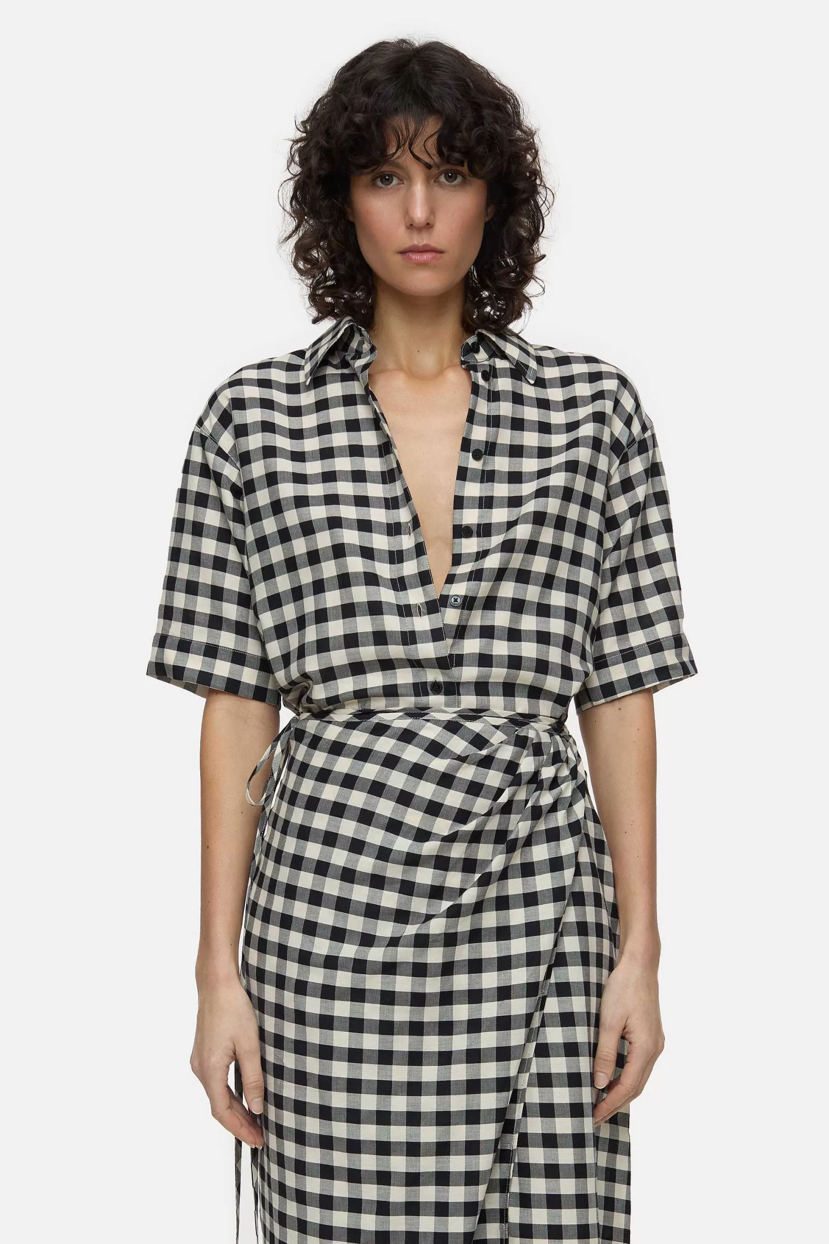 Flash Sale CLOSED Blouse Met Vichy-Patroon Zwart