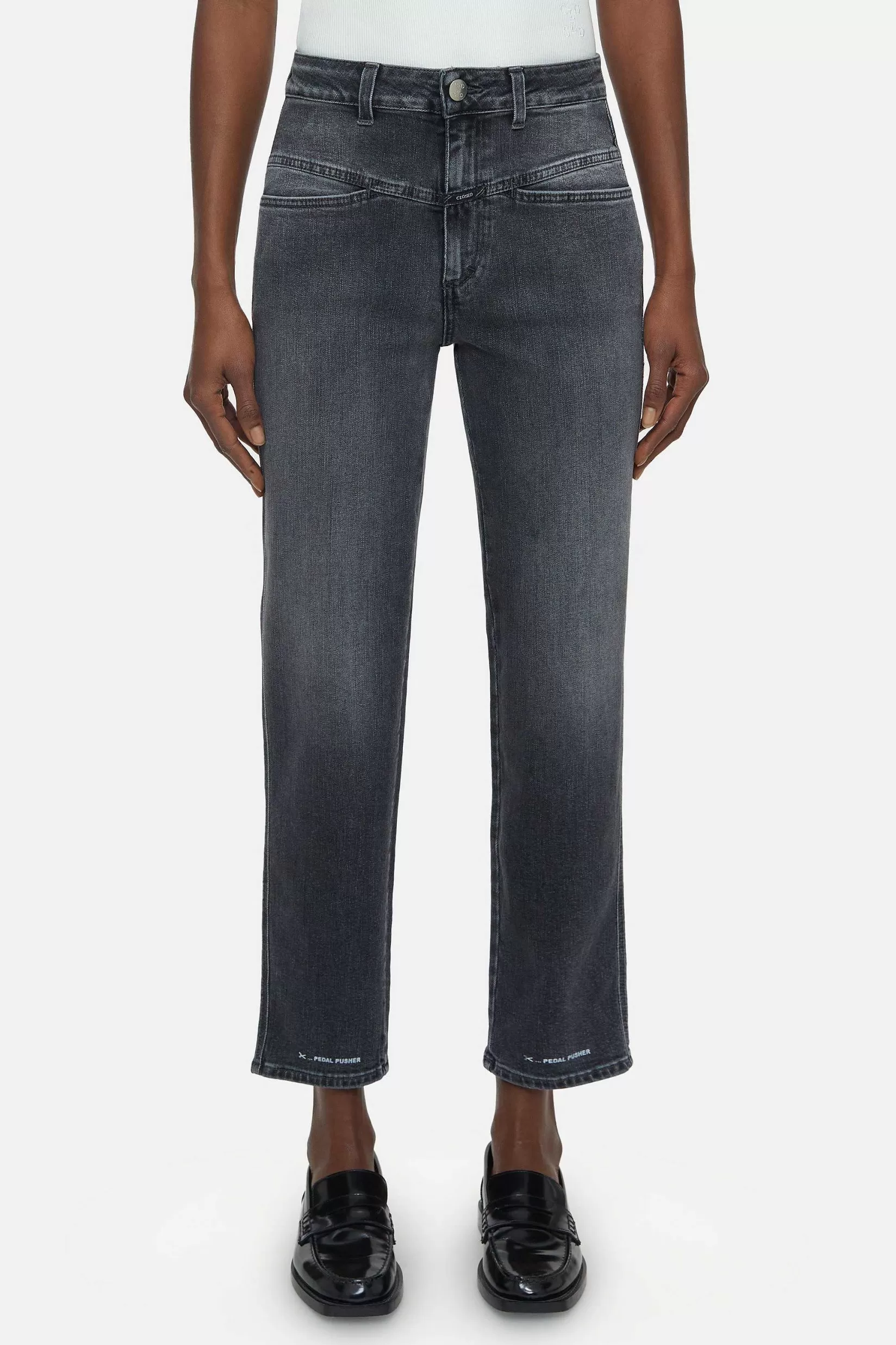 Clearance CLOSED Heritage Jeans - Stijlnaam Pedaalduwer Midden Grijs