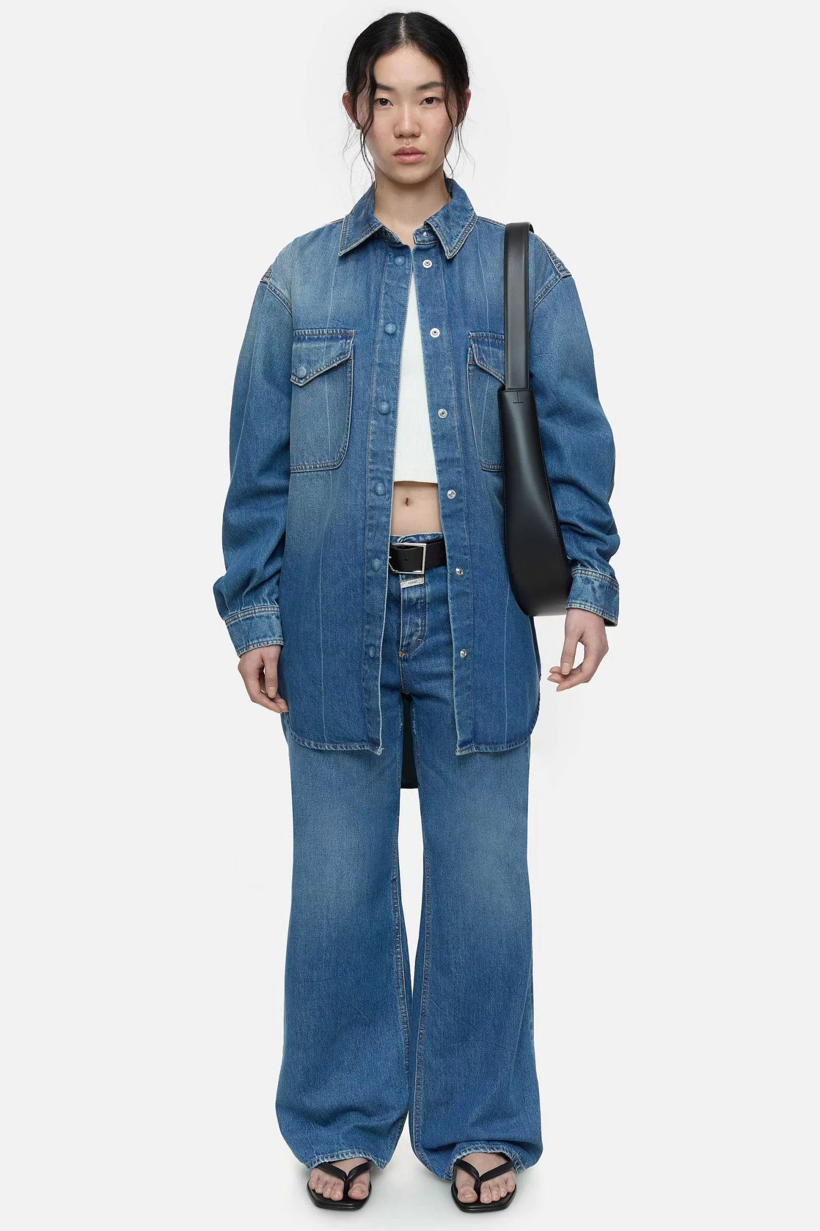 Store CLOSED Oversized Denimoverhemd Midden Blauw