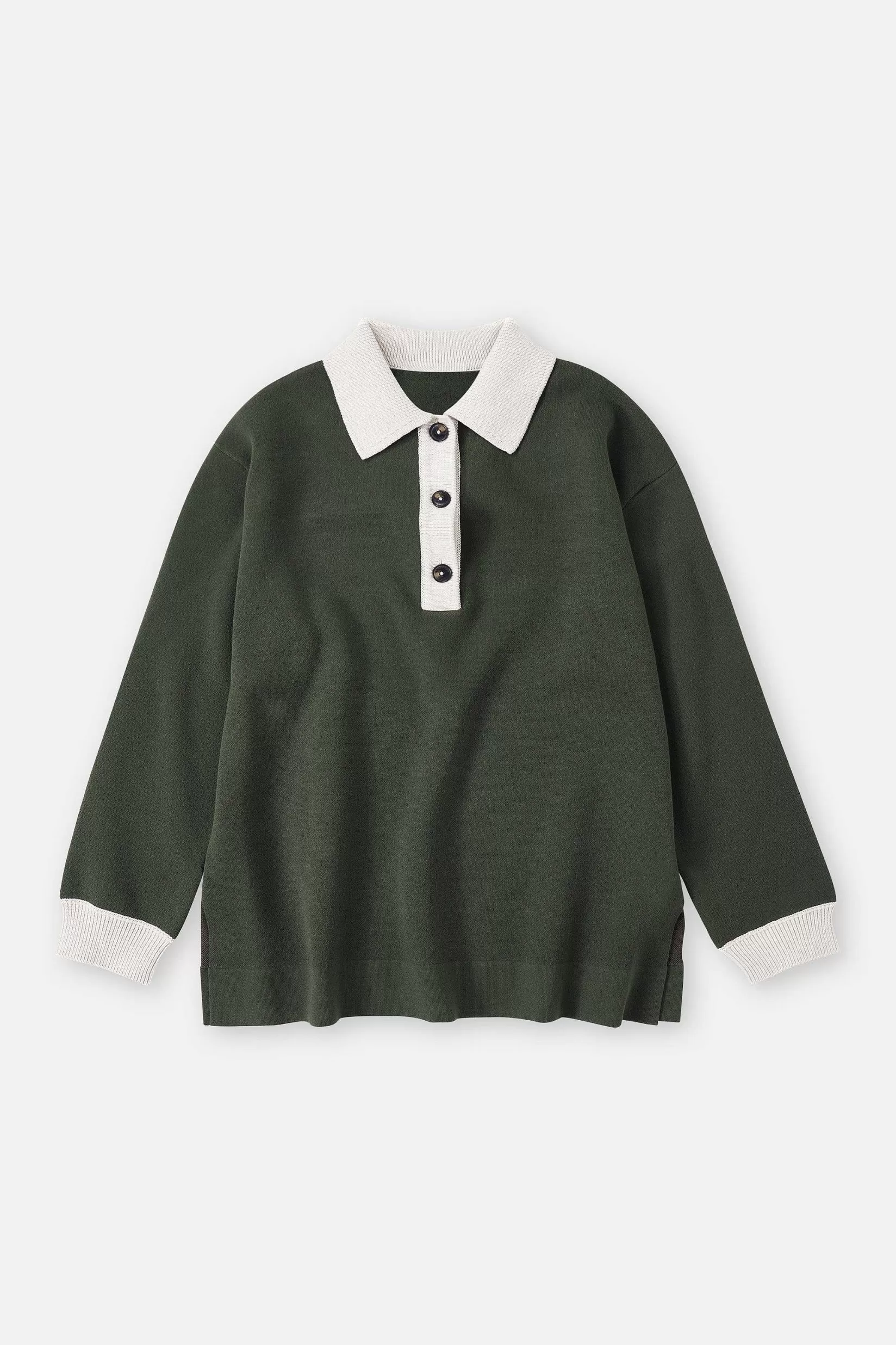 Best CLOSED Poloshirt In Tweekleurige Look Groen Onkruid