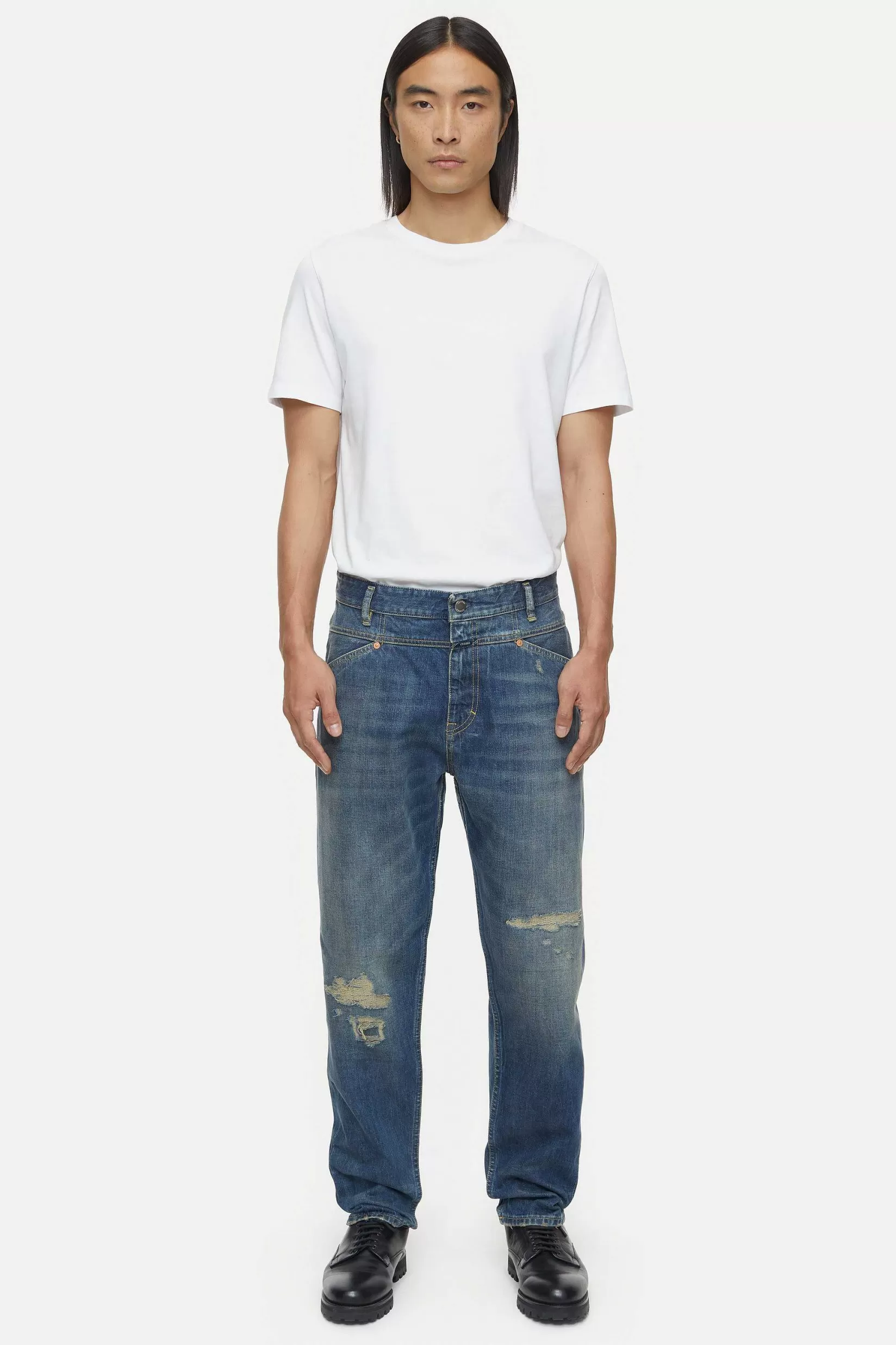 Sale CLOSED Relaxte Jeans - Stijlnaam X-Lent Tapered Midden Blauw