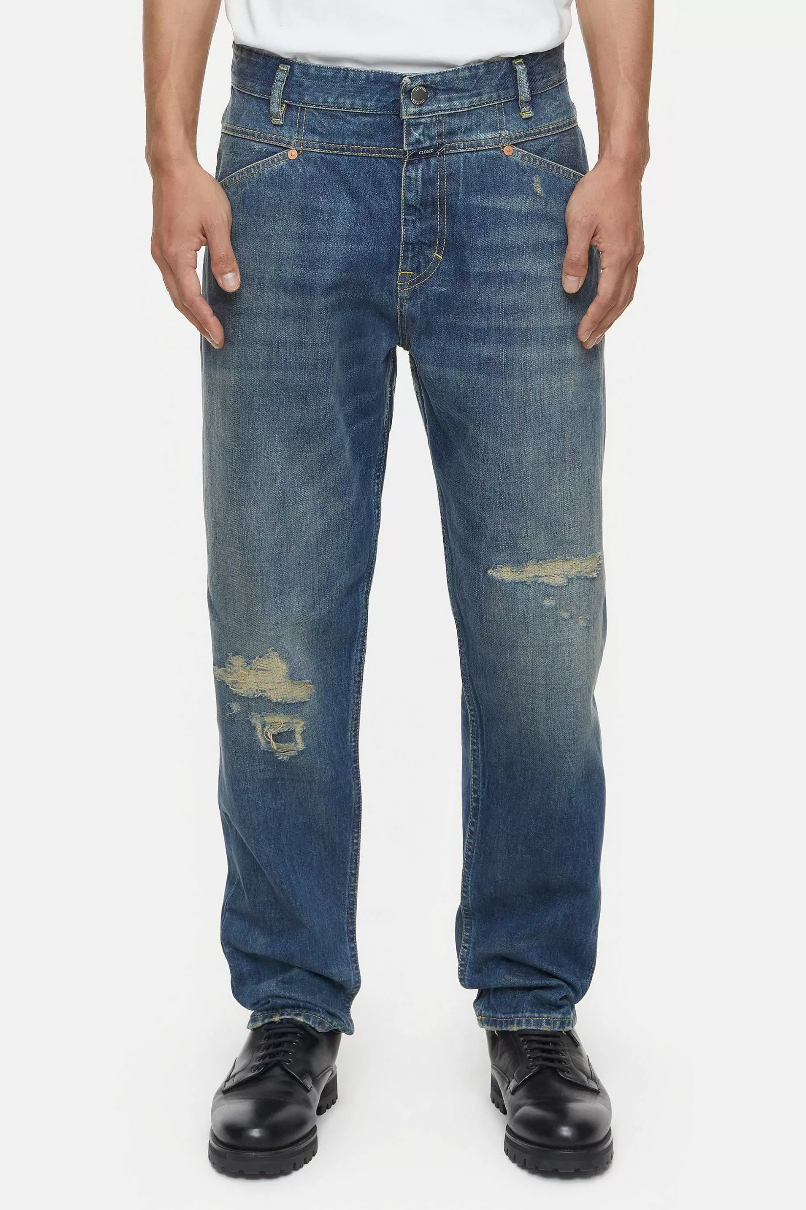 Sale CLOSED Relaxte Jeans - Stijlnaam X-Lent Tapered Midden Blauw