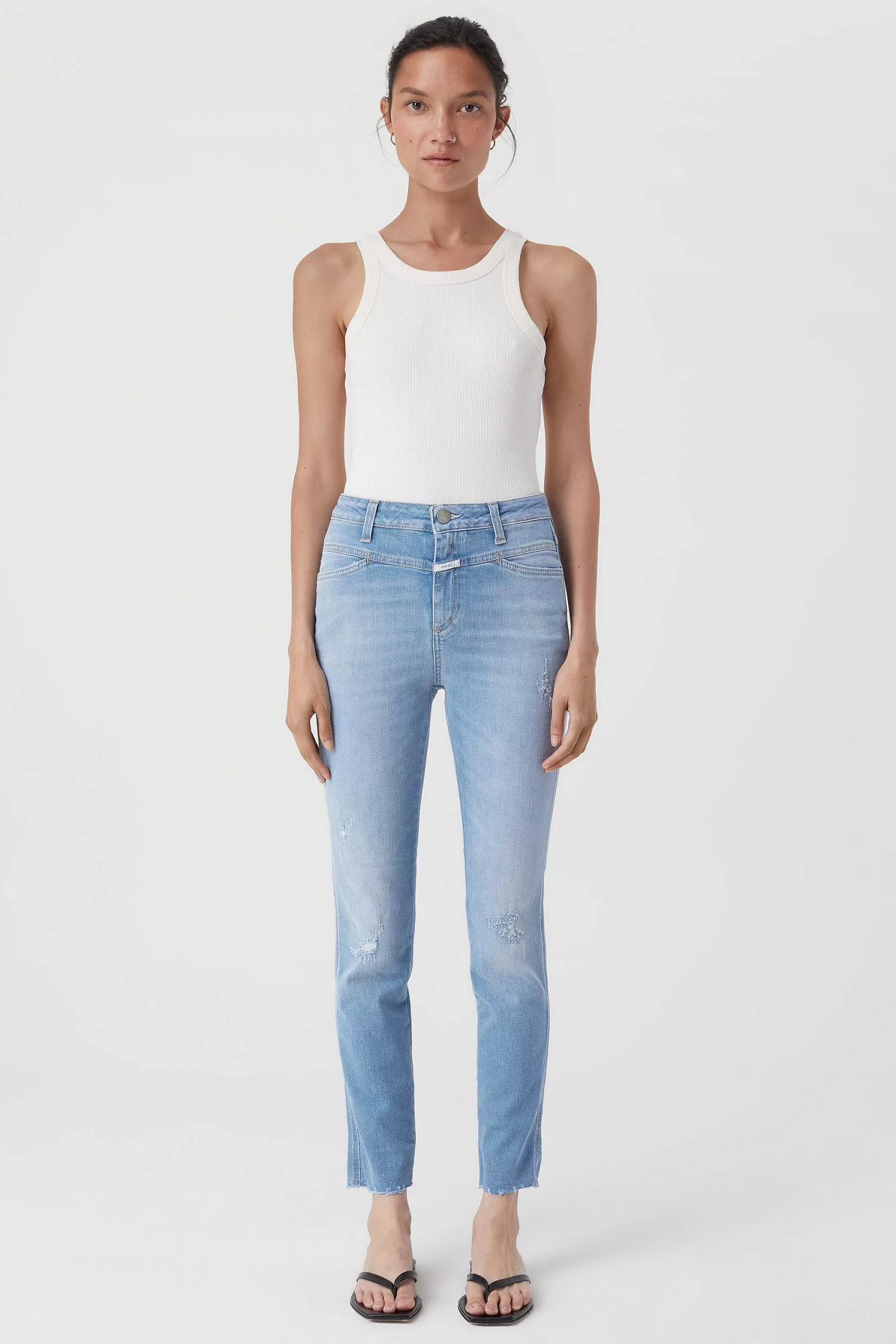 Outlet CLOSED Skinny Jeans - Stijlnaam Skinny Pusher Midden Blauw