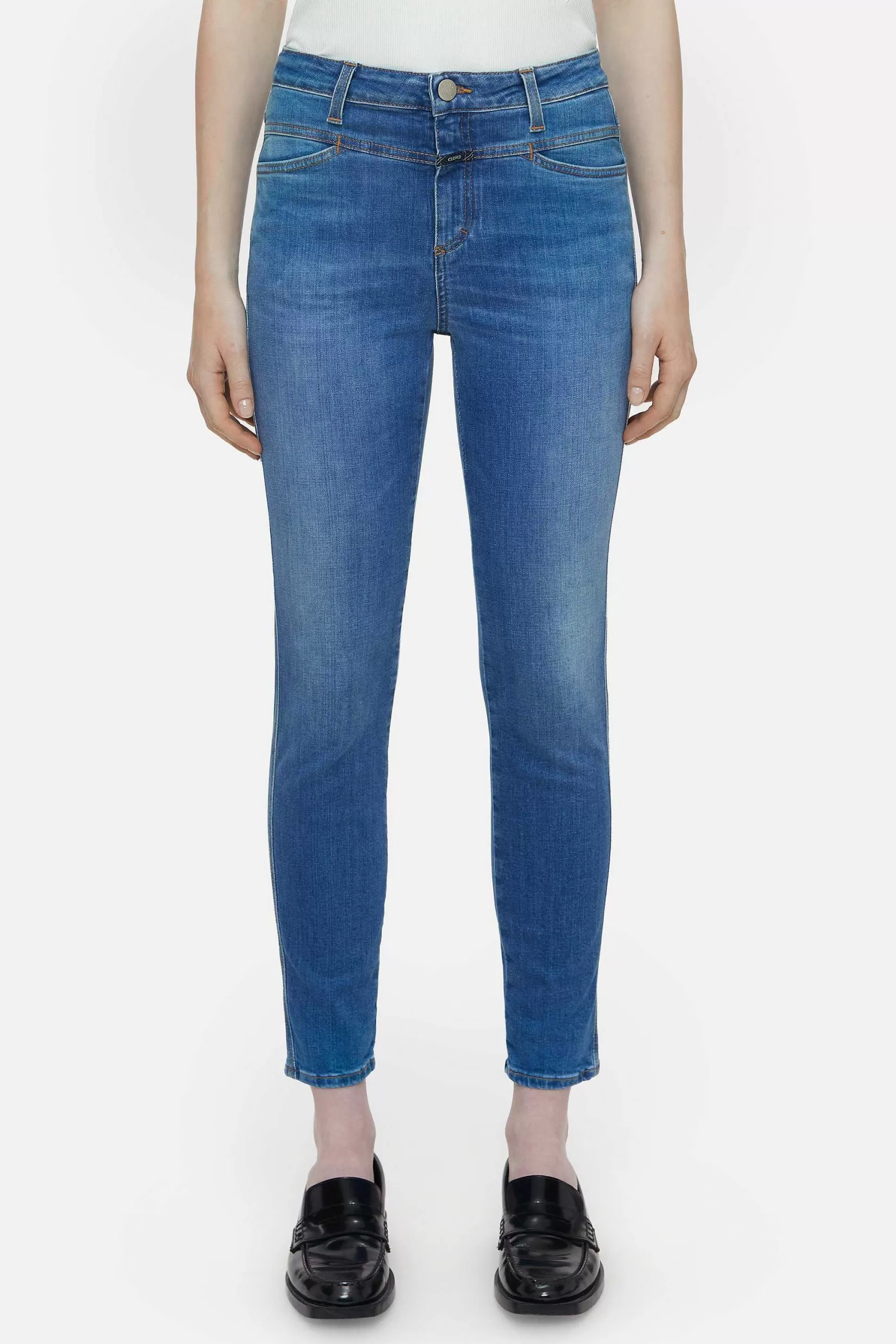 Sale CLOSED Skinny Jeans - Stijlnaam Skinny Pusher Midden Blauw