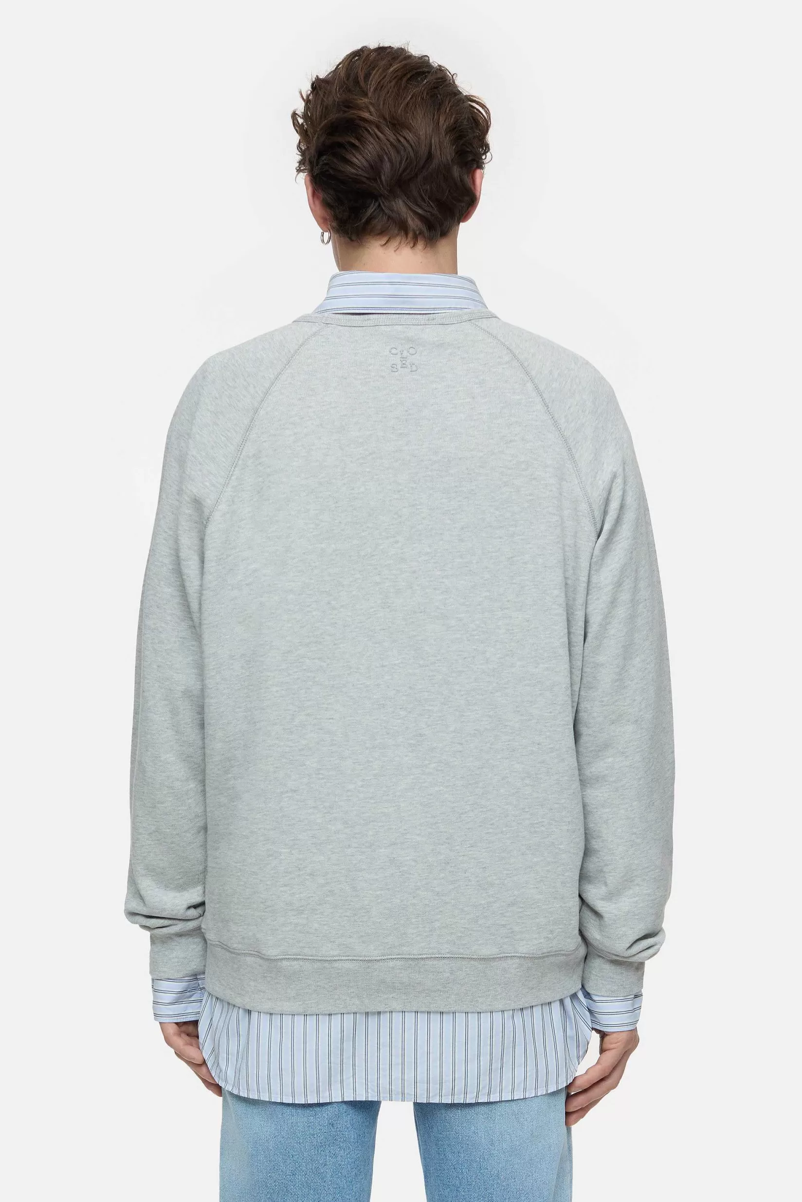 Online CLOSED Sweatshirt Met Logo Lichtgrijs Gemeleerd