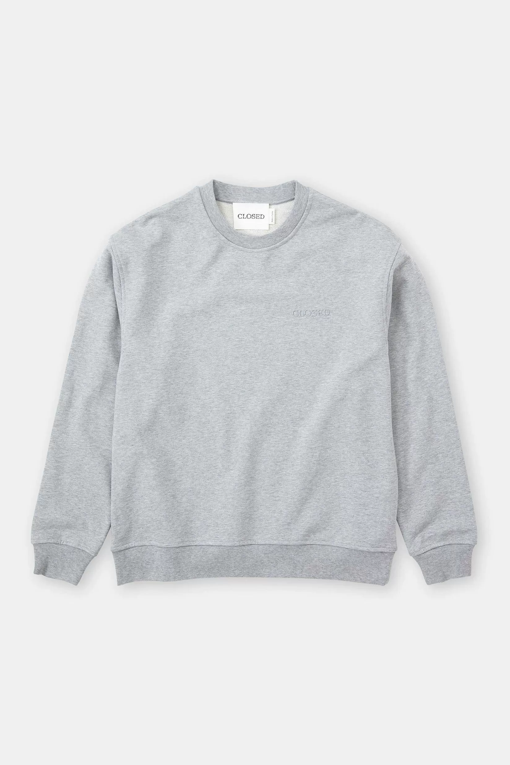 Hot CLOSED Sweatshirt Met Ronde Hals Lichtgrijs Gemeleerd