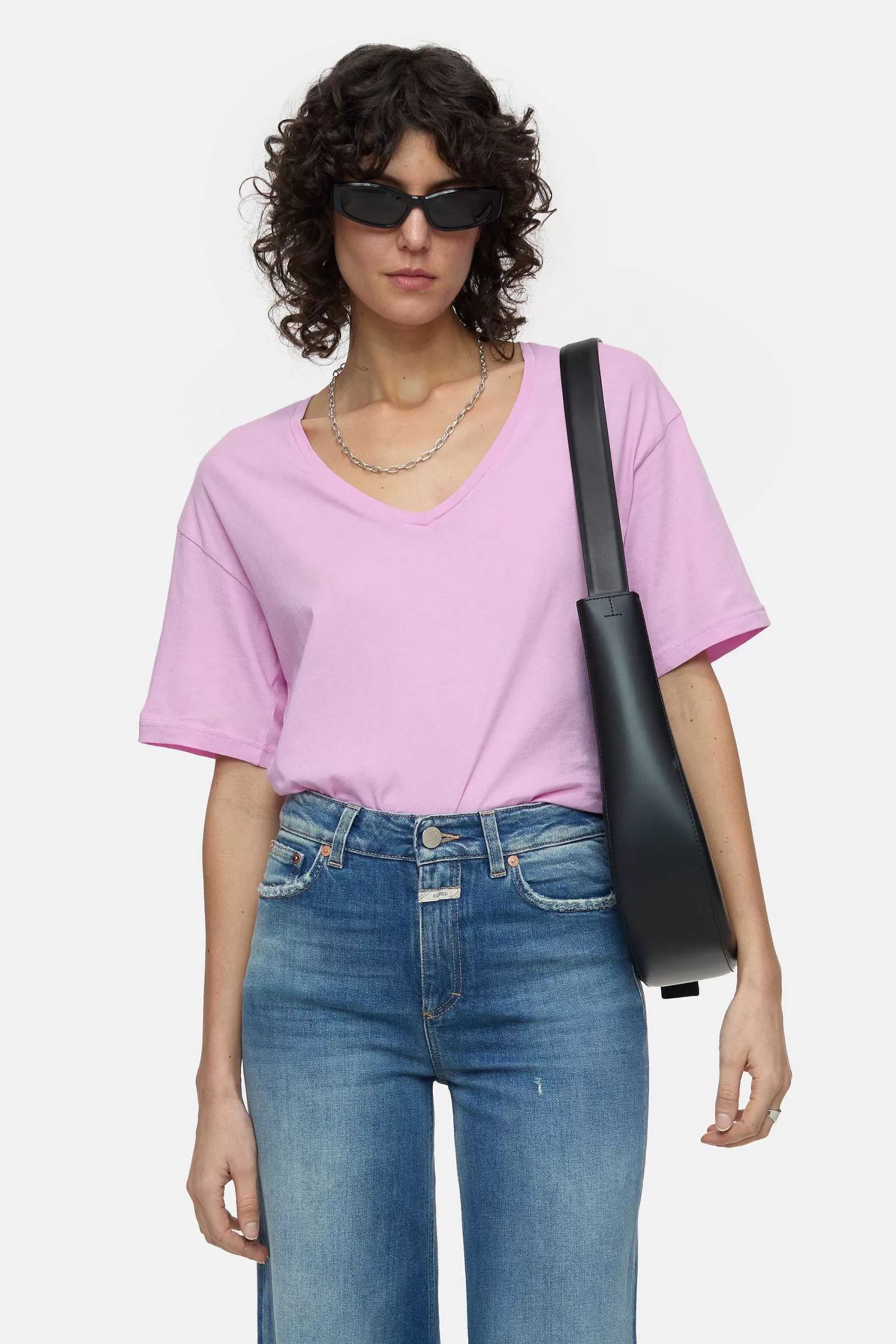 Best CLOSED T-Shirt Met V-Hals Roze Pony