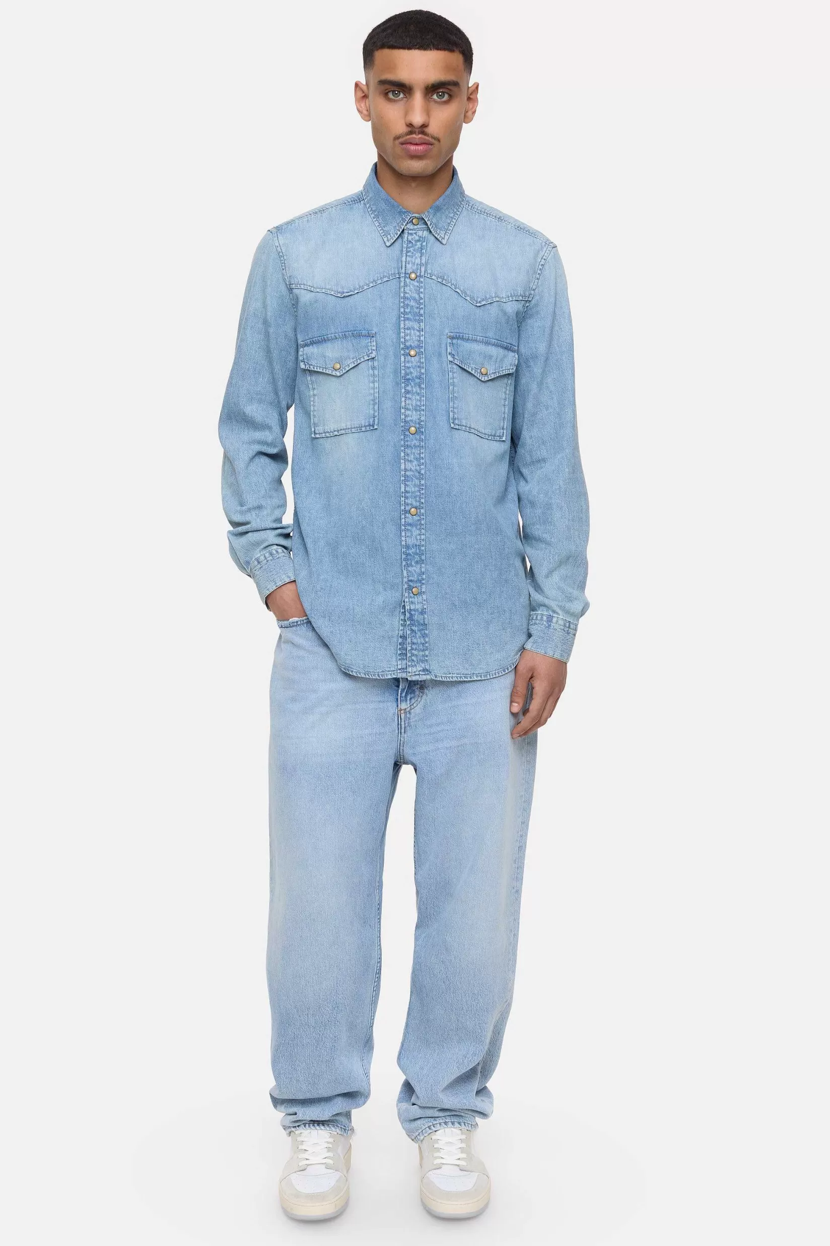 Outlet CLOSED Western Denim Overhemd Midden Blauw