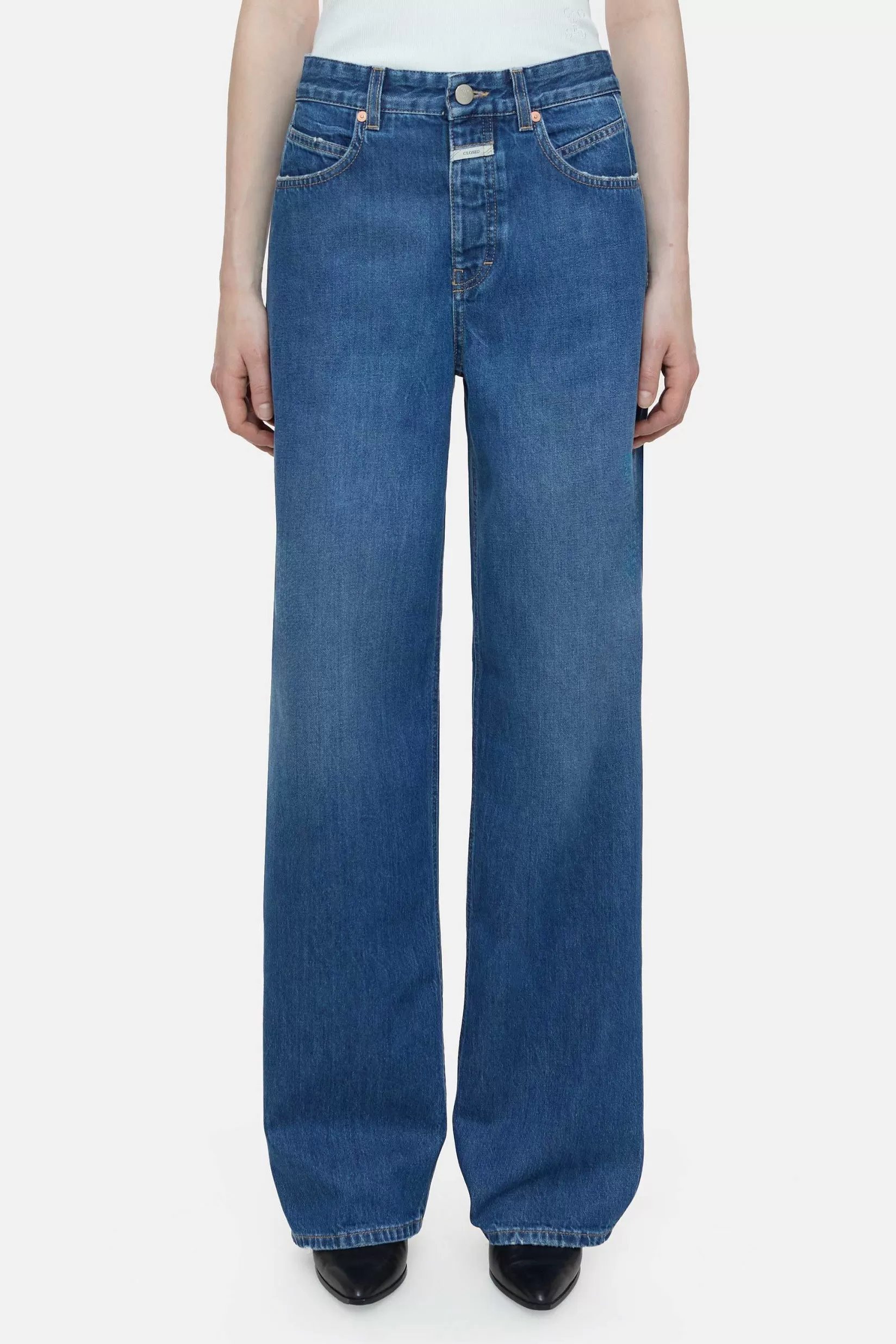 Best Sale CLOSED Wijde Jeans - Stijlnaam Nikka Midden Blauw